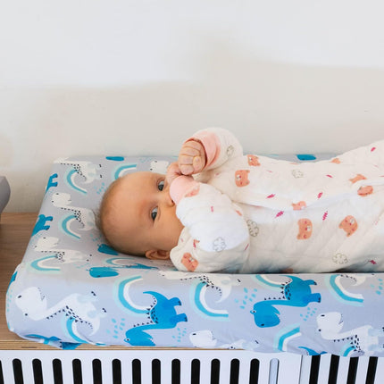 Stretchy Jersey Bassinet Sheet 2 Pack Changing Pad Covers