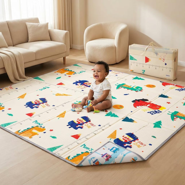 Extra Large Baby Play Mat 79"x59" – Thick 0.6" Waterproof Foldable Foam Play Area