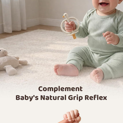 Duck Silicone Baby Teether Toy and Training Toothbrush