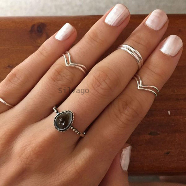 9x12MM Pear Gemstone Ring in 925 Sterling Silver for Women, Girl, Gift — Home & Lifestyle