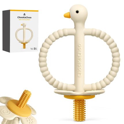 Duck Silicone Baby Teether Toy and Training Toothbrush