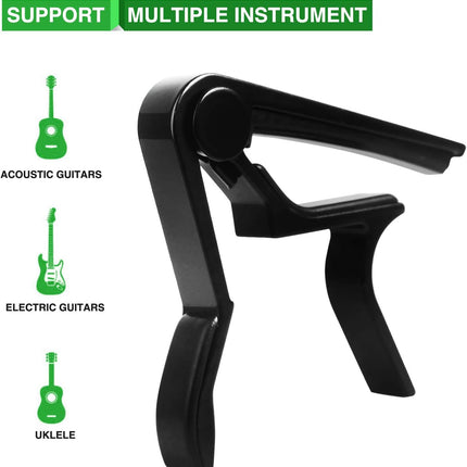 Black Guitar Capo for 6-String Acoustic & Electric Guitars