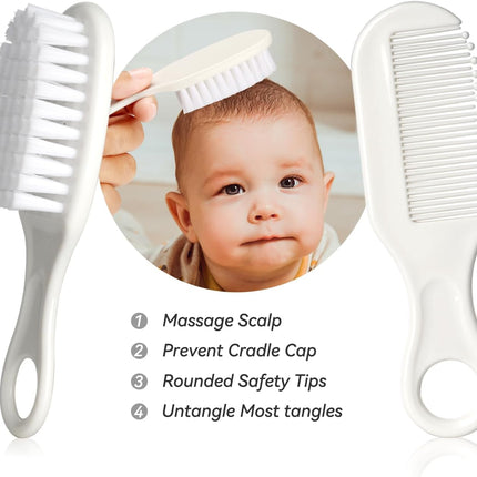 Baby Grooming Kit, Infant Safety Care Set in Grey White
