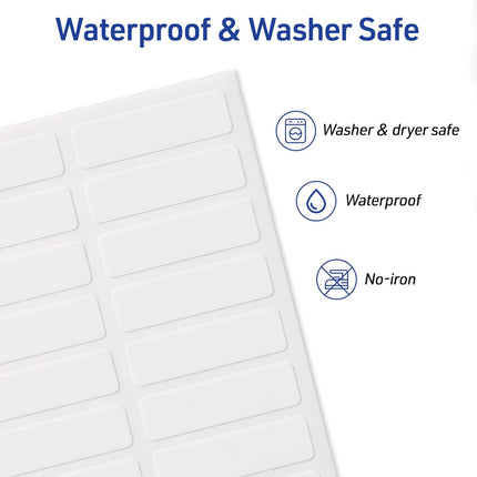 No-Iron Fabric Labels, 1/2" x 1-3/4", Washer and Dryer-Safe, 54 Total
