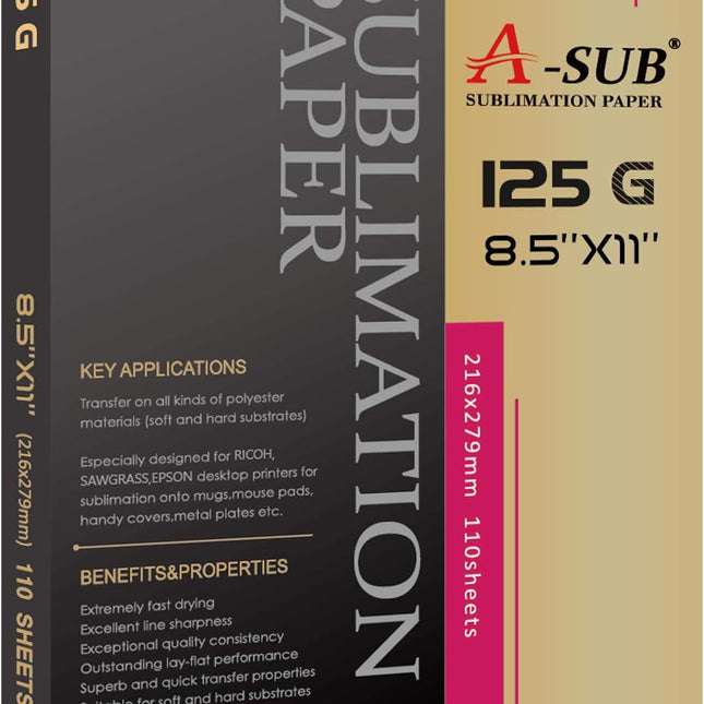 Sublimation Paper 110 Sheets for Inkjet Printers with Sublimation Ink 125g