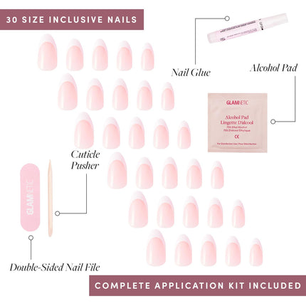MaDamn French Tip Short Almond Press-On Nails Kit