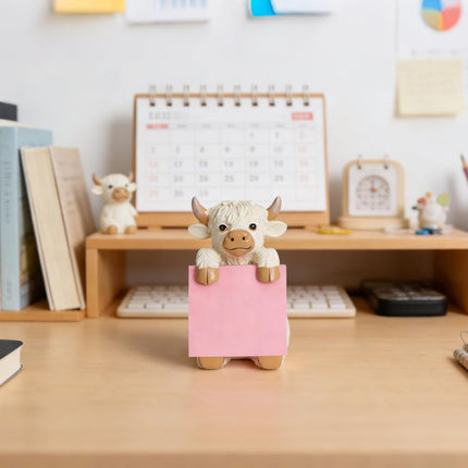 Highland Cow Pop-Up Sticky Note Dispenser with 100 Sheets