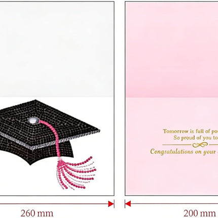 Pink Graduation Card Envelope with V-Flap
