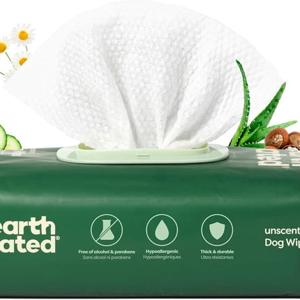Hypoallergenic Unscented Pet Wipes for Dogs and Cats, 3-in-1 Grooming Wipes, 100 Count