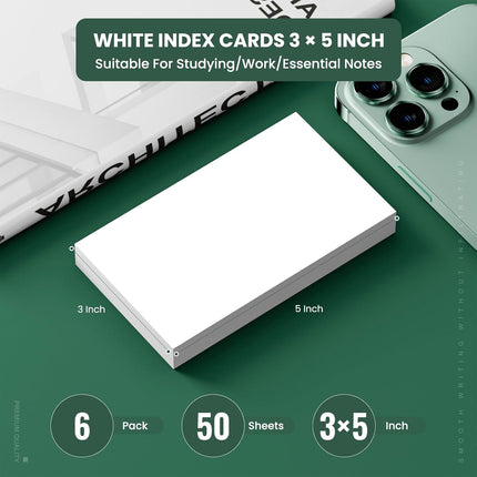 Blank 3x5 White Index Cards, 300 Double-Sided Cards