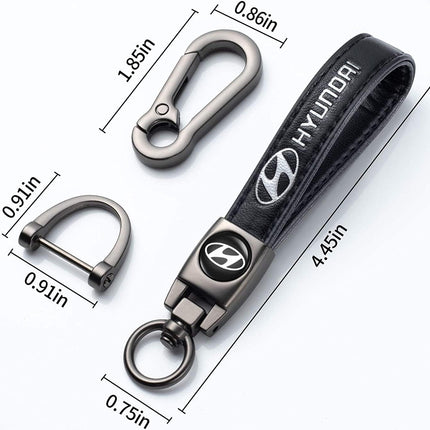 Leather Car Keychain Keyring with Car Key Lanyard