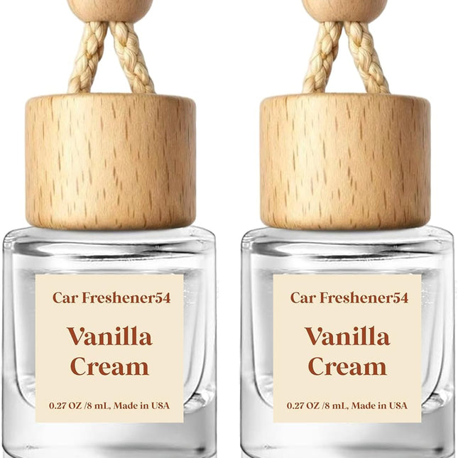 Vanilla Cream Hanging Car Air Freshener Diffuser, 2 Pack