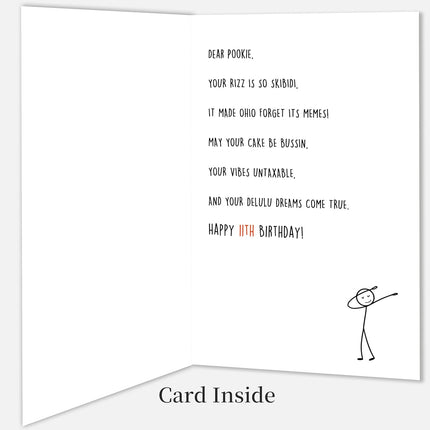 11th Birthday Card with Funny Gen Z Meme-Inspired Design