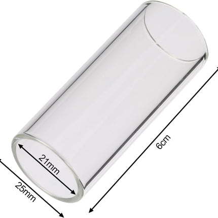 2-Piece Glass and Stainless Steel Guitar/Bass Slide Set, Medium 6 cm