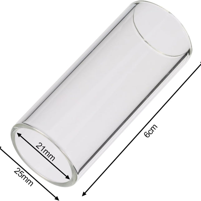 2-Piece Glass and Stainless Steel Guitar/Bass Slide Set, Medium 6 cm