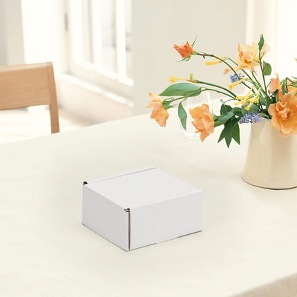 4 x 4 x 2 Inch White Corrugated Shipping Boxes, Set of 100