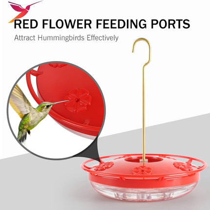 2-Pack 16 oz Leak-Proof Dish-Style Hummingbird Feeders