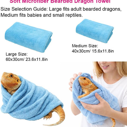 6Pcs Bearded Dragon Bath Set – Foldable Bathtub & Towel, Bath Brush, Spray Bottle & Tweezers (Large)
