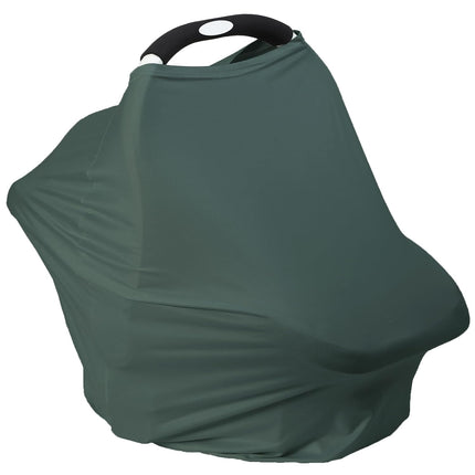 Breathable Car Seat Cover for Babies - Soft Rayon Nursing Cover in Roman Green