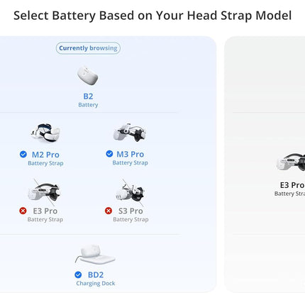 Battery Pack Head Strap Accessory for VR Headsets