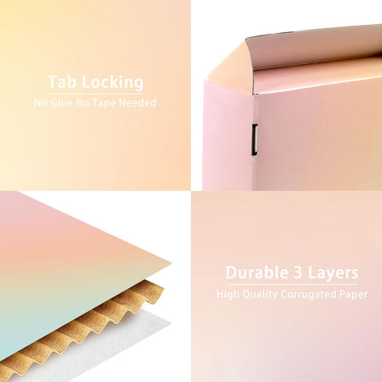 6x4x2 Small Shipping Boxes, 30 Pack Color Cardboard Boxes for Shipping Packing Mailing