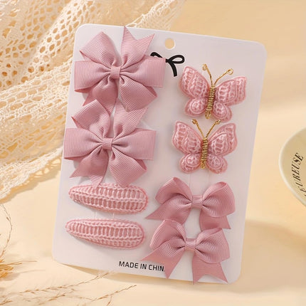 8pcs Baby Girl Hair Bow Clips Set 1.7"-2.5" Toddler Hair Clips