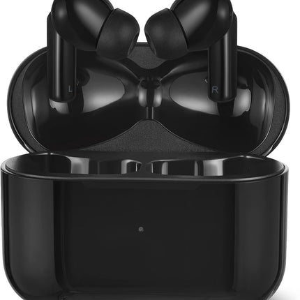 Bluetooth True Wireless In-Ear Earbuds with Mic and Charging Case, Black