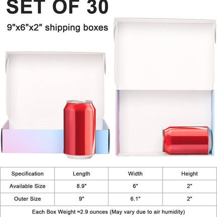 30-Pack Purple 9 x 6 x 2 Inch Corrugated Mailer Boxes