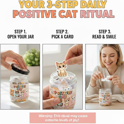PawHaven RefugioPata Positive Cat Jar with 60 Daily Affirmation Cards, Emotional Support Gift — Pet Supplies