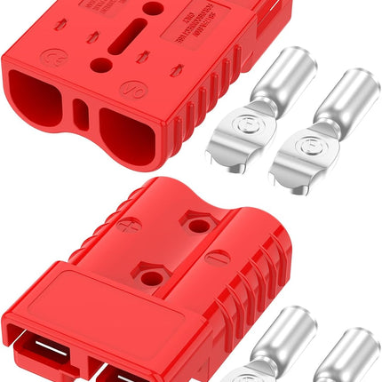 175A 600V Battery Quick Connect/Disconnect for 1/0-4 AWG Cables, Red, 2 PCS