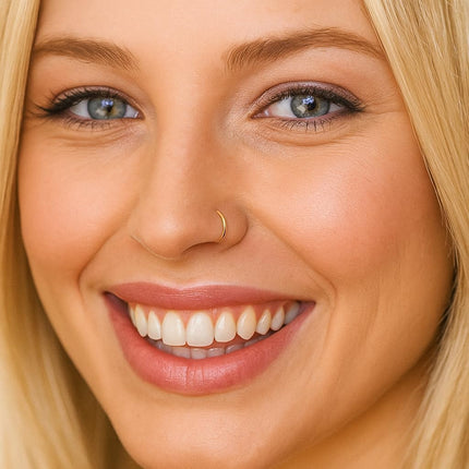 Gold Nose Ring - Tiny Thin 20 Gauge 7mm 14k Gold Filled Nose Hoop