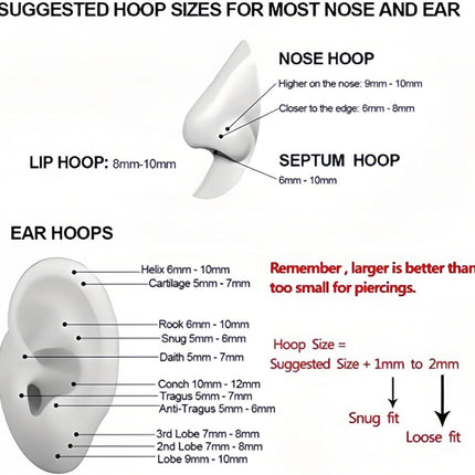20G 18G 16G Titanium Nose Ring Hoop