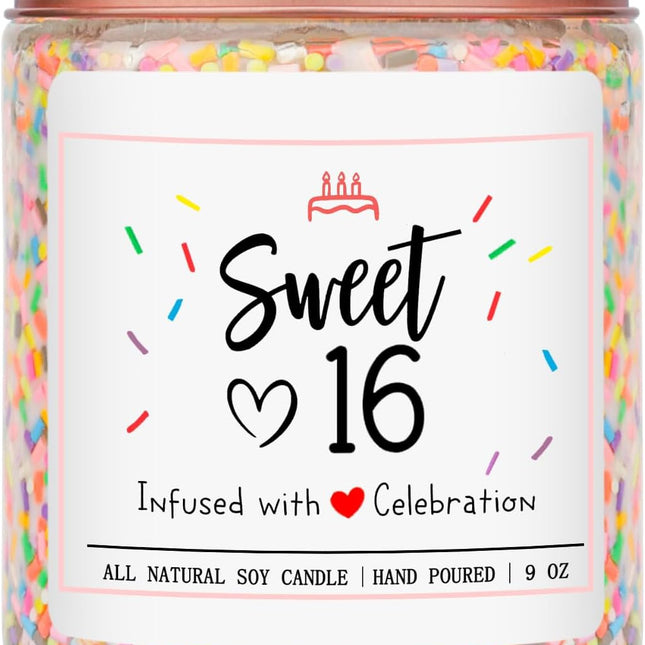 16th Birthday Vanilla Cream Scented Candle for Girls