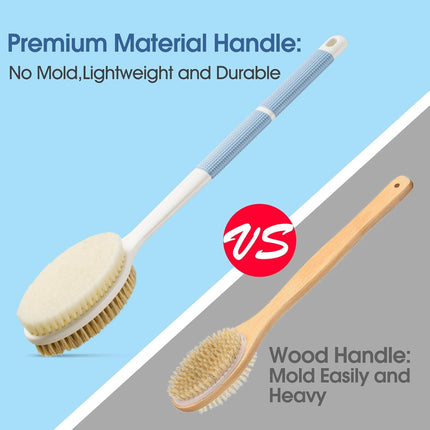 GlowEssence EsenciaLuz Backski Back Scrubber Anti Slip for Shower, Shower Brush Long Handle with — Beauty & Self-Care