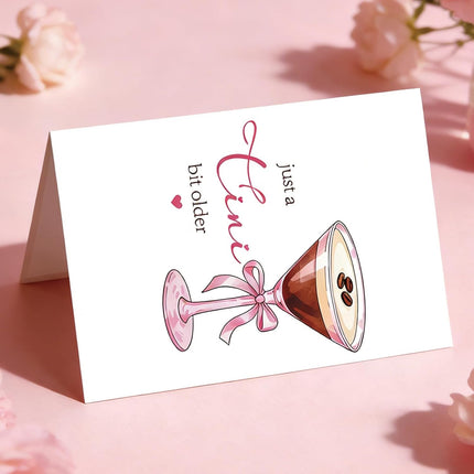 Funny Espresso Martini Birthday Card for Her