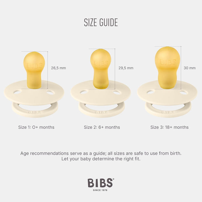 Blush/Ivory Natural Rubber Baby Pacifier Set, 0+ Months
