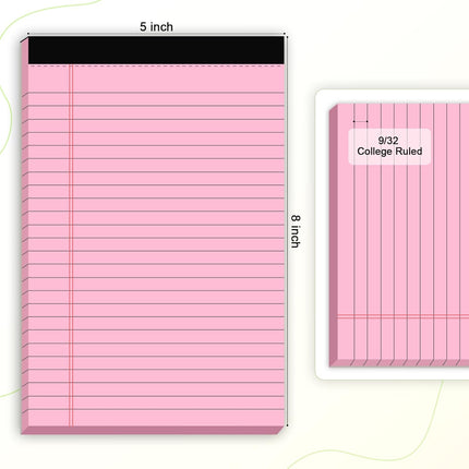 5-Pack 5 x 8 College Ruled Perforated Note Pads