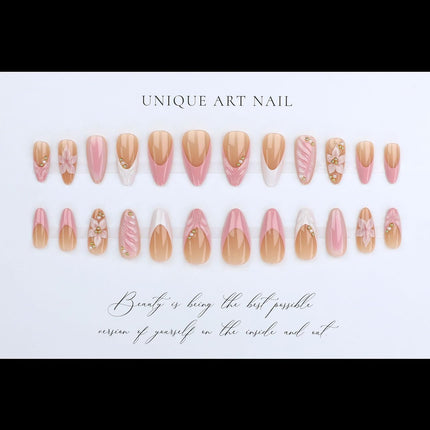 Almond Press-On Nail Kit, 24 Pieces