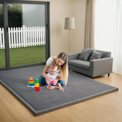 Ultra Soft 1.3 Inch Thick Baby Floor Play Mat, 59 x 71 Inch, Grey