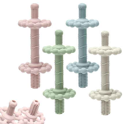 4 Pack Silicone Teething Tubes for Babies 0-24 Months