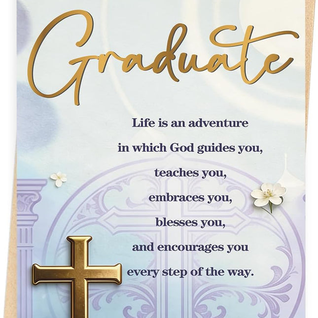 SourceToHome FuenteACasa Christian Graduation Card, Religious Graduation Gift for Her Him Family — Home & Lifestyle