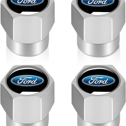 Silver Metal Tire Valve Stem Caps, 4 Pack