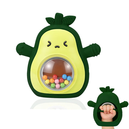 Avocado Baby Teething Mitten with Rattle