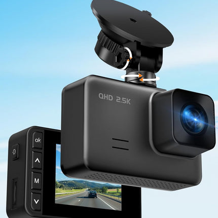 Front and Rear Dual Dash Cam with 2.5K and 1080P Recording