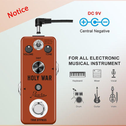 Analog Heavy Metal Distortion Pedal for Guitar