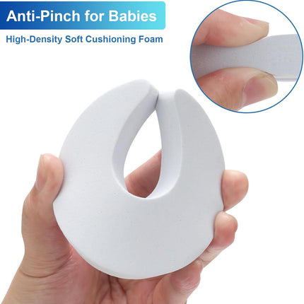 6 Pcs Premium Door Pinch Guard, White/Black