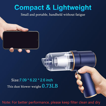 Handheld Car Vacuum Cleaner and Air Duster, 9000Pa 120W with LED Light