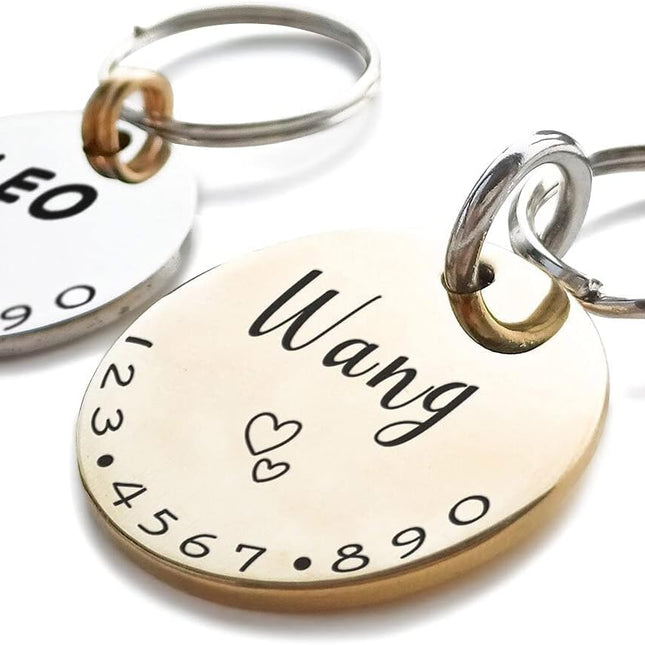 Personalized Shiny Stainless Steel Pet ID Tag for Cats and Dogs