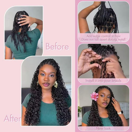 Human Crochet Hair Extensions 16 Inch Burmese Curly 1B#