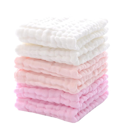 Baby Washcloths and Burp Cloths, Soft Absorbent Towels for Newborns, 6 Pack, 12x12 Inches, Pink